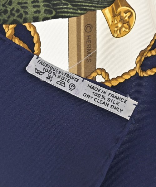 HERMES（エルメス）バンダナ・スカーフ 紺 サイズ:90 レディース/2200722178782