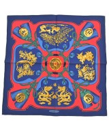 HERMES（エルメス）バンダナ・スカーフ 青 サイズ:45 レディース/2200722179345