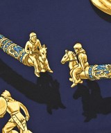 HERMES（エルメス）バンダナ・スカーフ 紺 サイズ:90 レディース/2200722180167
