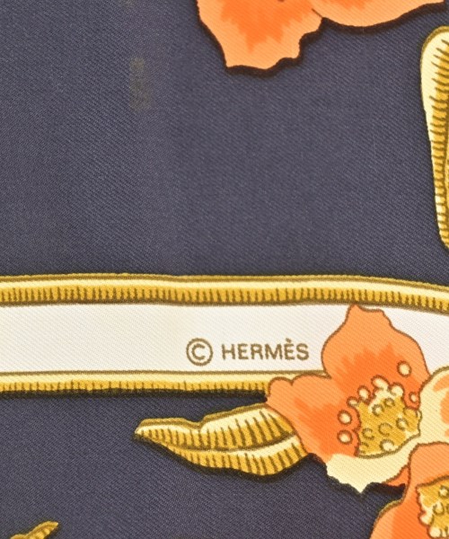 HERMES（エルメス）バンダナ・スカーフ 紺 サイズ:90 レディース/2200724126446