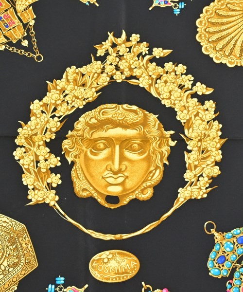 HERMES（エルメス）バンダナ・スカーフ 黒 サイズ:90 レディース/2200724274161