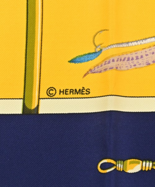 HERMES（エルメス）バンダナ・スカーフ 黄 サイズ:90 レディース/2200724274208