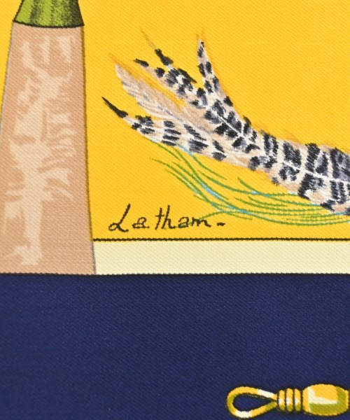 HERMES（エルメス）バンダナ・スカーフ 黄 サイズ:90 レディース/2200724274208