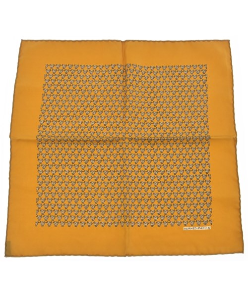 HERMES（エルメス）バンダナ・スカーフ 黄 サイズ:45 レディース/2200724274239