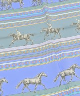 HERMES（エルメス）バンダナ・スカーフ 青 サイズ:90 レディース/2200724274277