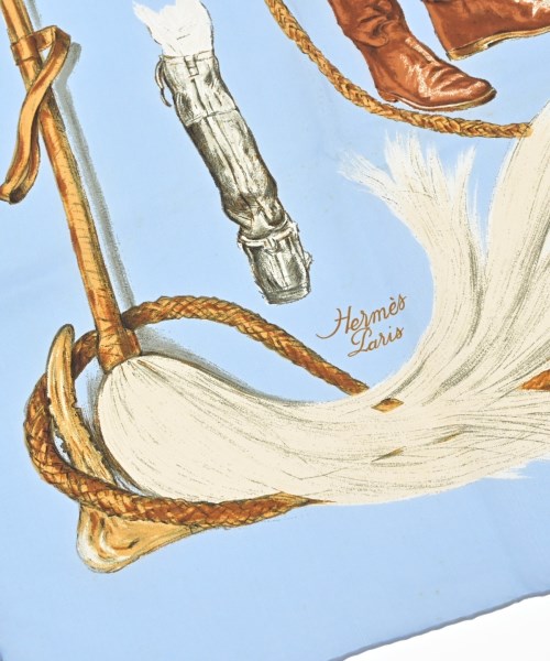 HERMES（エルメス）バンダナ・スカーフ 青 サイズ:90 レディース/2200726776069