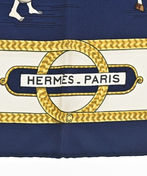 HERMES（エルメス）バンダナ・スカーフ 紺 サイズ:90 レディース/2200728888111