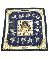HERMES（エルメス）バンダナ・スカーフ 紺 サイズ:90 レディース/2200728888111