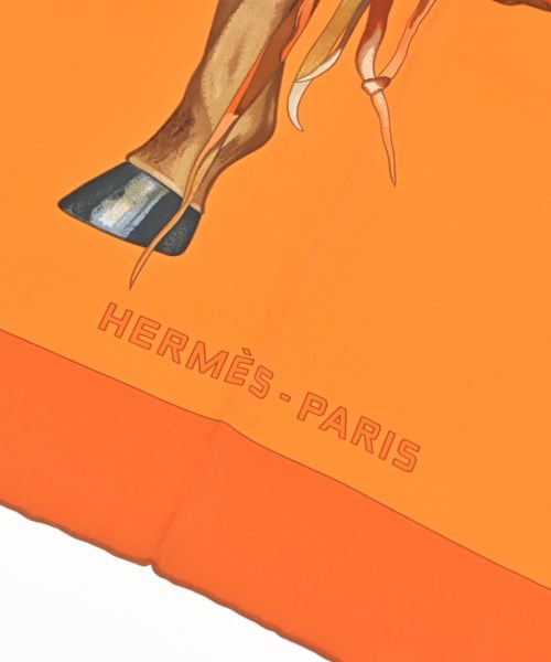 HERMES（エルメス）バンダナ・スカーフ オレンジ サイズ:90 レディース/2200682369251