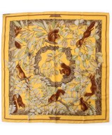 HERMES（エルメス）バンダナ・スカーフ 黄 サイズ:90 レディース/2200682369275