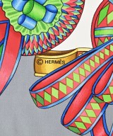 HERMES（エルメス）バンダナ・スカーフ グレー サイズ:90 レディース/2200682369312