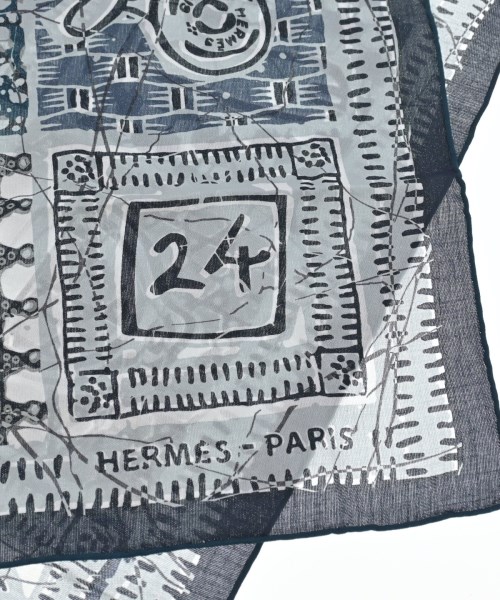 HERMES（エルメス）バンダナ・スカーフ グレー サイズ:65 レディース/2200682369626