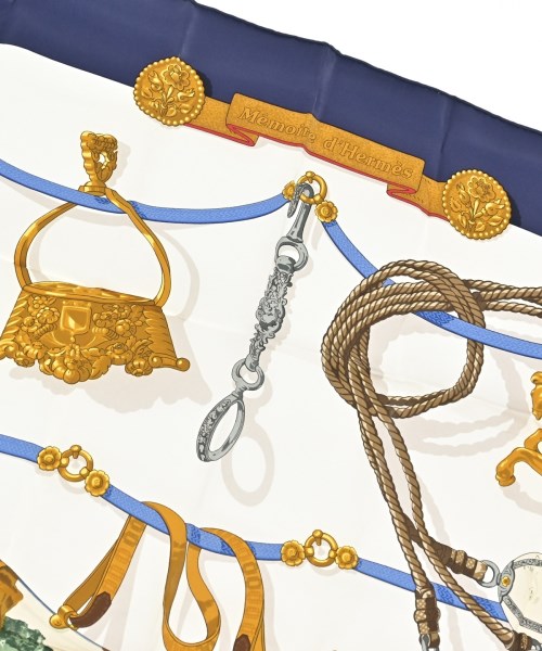 HERMES（エルメス）バンダナ・スカーフ 白 サイズ:90 レディース/2200682369701