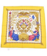 HERMES（エルメス）バンダナ・スカーフ 黄 サイズ:90 レディース/2200682248044