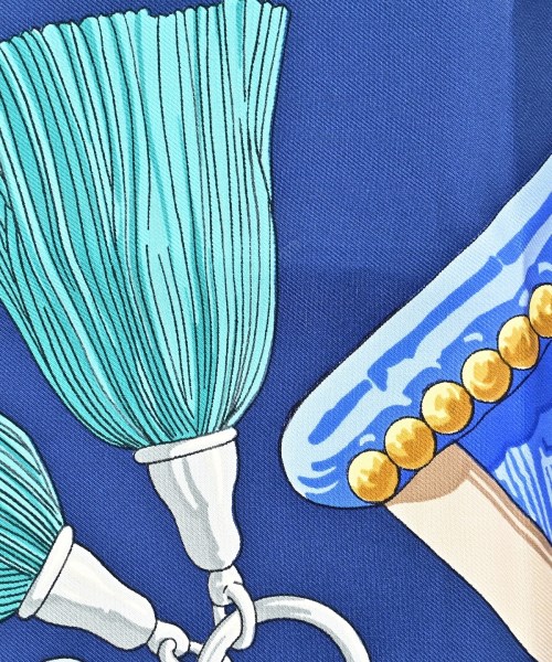 HERMES（エルメス）バンダナ・スカーフ 青 サイズ:90 レディース/2200688823788