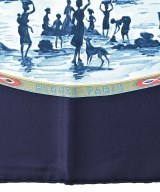 HERMES（エルメス）バンダナ・スカーフ 紺 サイズ:90 レディース/2200688823801