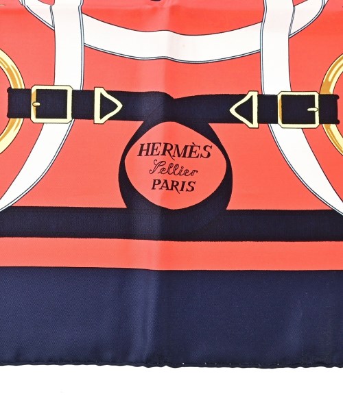 HERMES（エルメス）バンダナ・スカーフ 紺 サイズ:90 レディース/2200688823818