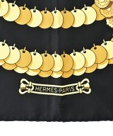 HERMES（エルメス）バンダナ・スカーフ 黒 サイズ:90 レディース/2200688823825
