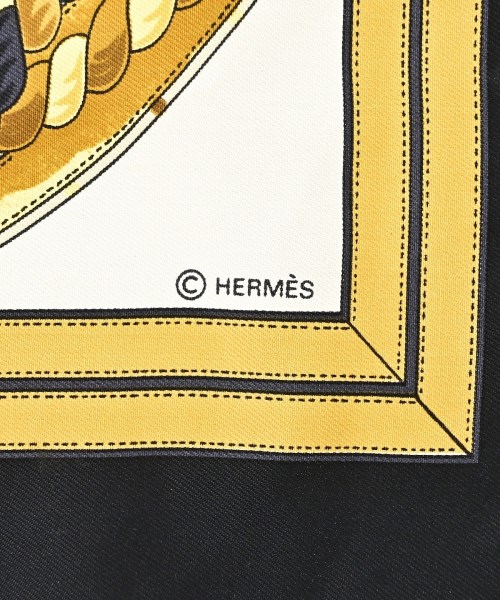 HERMES（エルメス）バンダナ・スカーフ 黒 サイズ:90 レディース/2200688823917