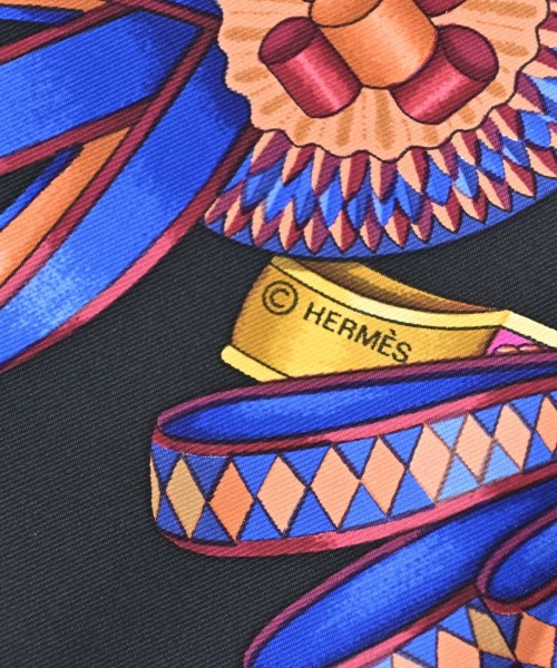 HERMES（エルメス）バンダナ・スカーフ 黒 サイズ:90 レディース/2200688823993