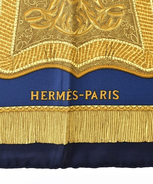 HERMES（エルメス）バンダナ・スカーフ 紺 サイズ:90 レディース/2200688824013