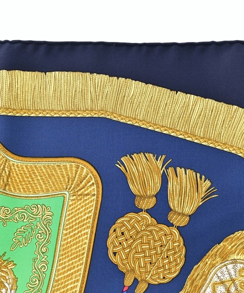 HERMES（エルメス）バンダナ・スカーフ 紺 サイズ:90 レディース/2200688824013