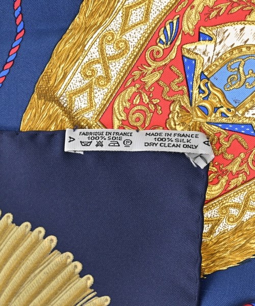 HERMES（エルメス）バンダナ・スカーフ 紺 サイズ:90 レディース/2200688824013