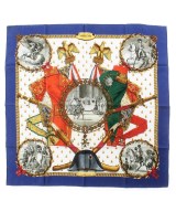 HERMES（エルメス）バンダナ・スカーフ 青 サイズ:90 レディース/2200688824020
