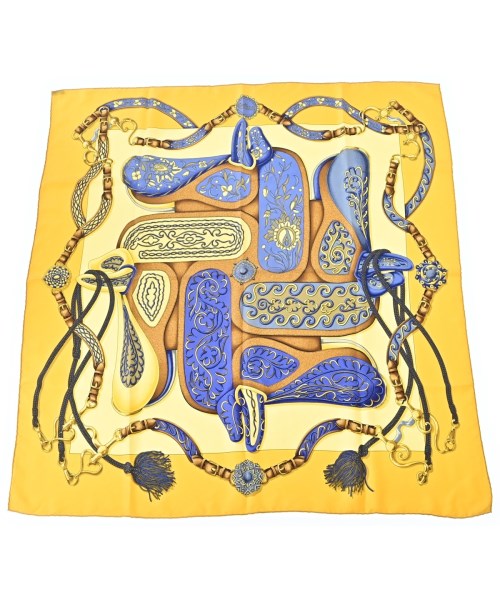 HERMES(エルメス)バンダナ・スカーフ 黄 サイズ:90/2200688824075