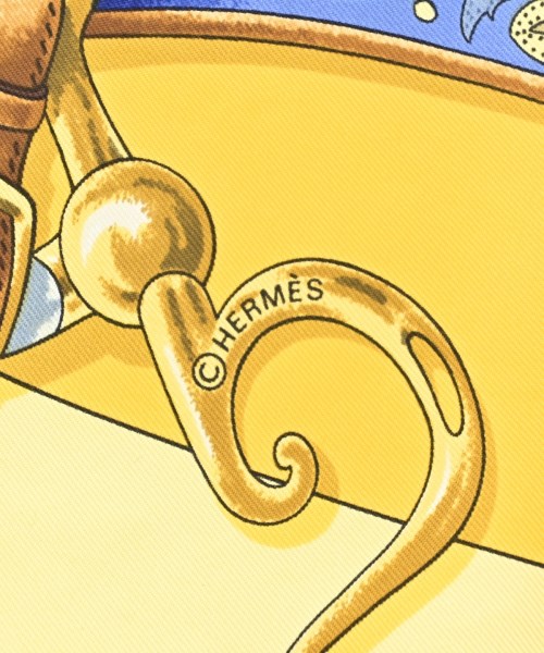 HERMES（エルメス）バンダナ・スカーフ 黄 サイズ:90 レディース/2200688824075