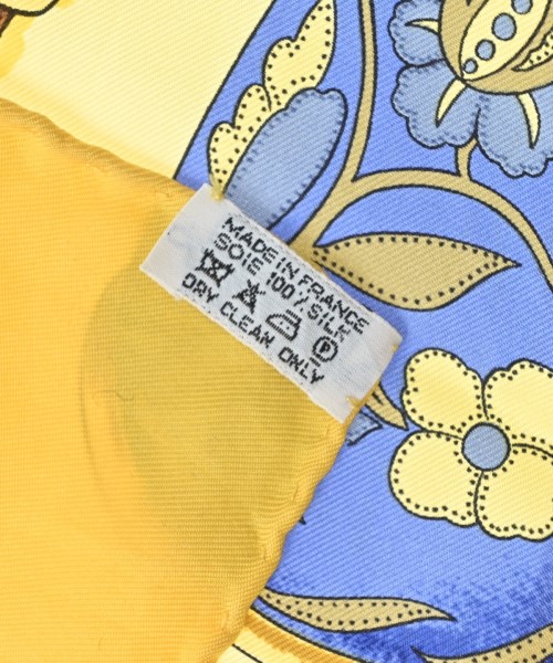 HERMES（エルメス）バンダナ・スカーフ 黄 サイズ:90 レディース/2200688824075