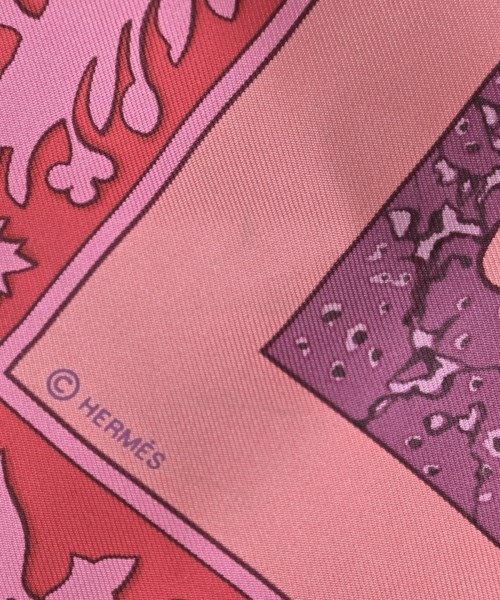 HERMES（エルメス）バンダナ・スカーフ ピンク サイズ:90 レディース/2200688824082