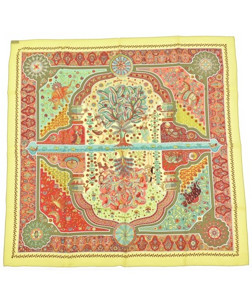 HERMES(エルメス)バンダナ・スカーフ 黄 サイズ:90/2200691376059