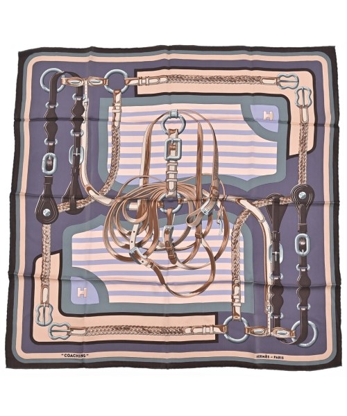 HERMES（エルメス）バンダナ・スカーフ 紫 サイズ:70 レディース/2200691376134