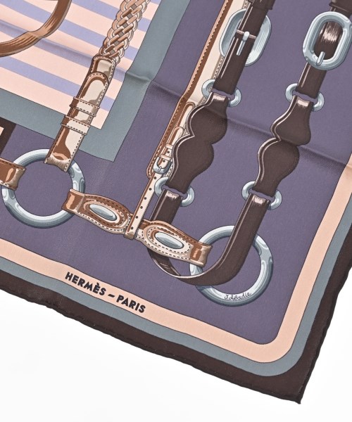 HERMES（エルメス）バンダナ・スカーフ 紫 サイズ:70 レディース/2200691376134
