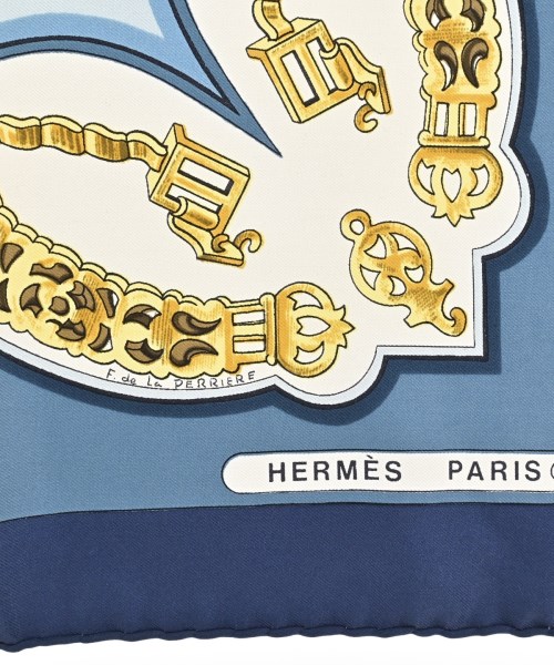 HERMES（エルメス）バンダナ・スカーフ 青 サイズ:90 レディース/2200690171051