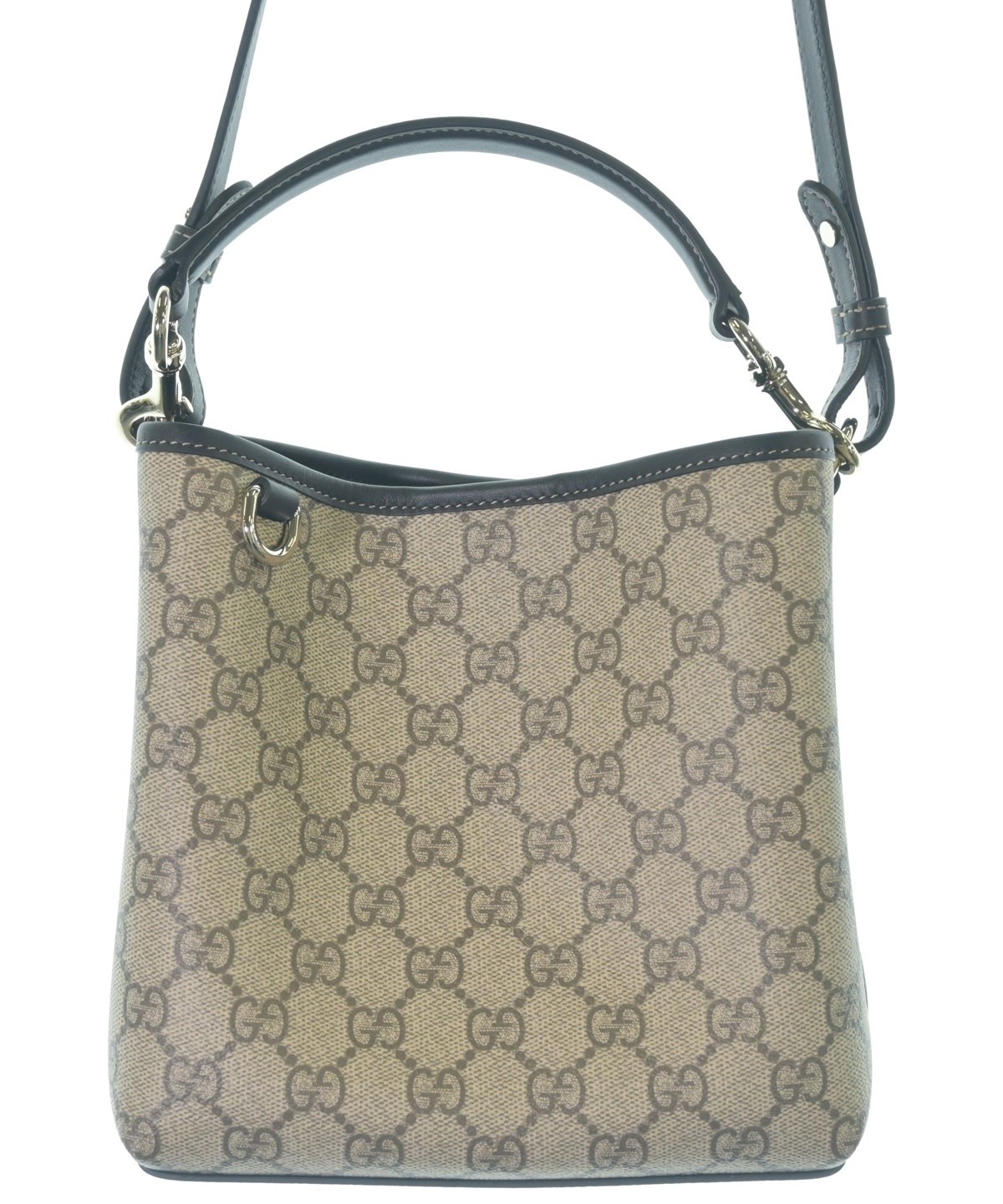 0 ショルダーバッグ グッチ GUCCI 斜め掛け - グレー レザー ブラウン 