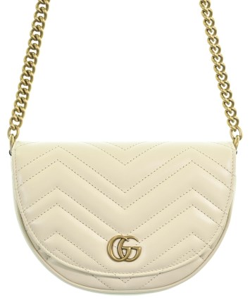 old GUCCI ショルダーバッグ ホワイト ウッドパーツ GUCCI（グッチ）ショルダーバッグ 白 サイズ:- レディース