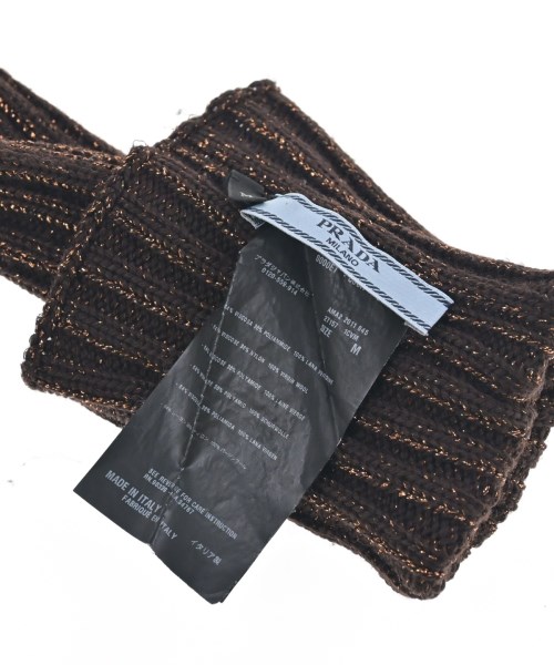 PRADA（プラダ）手袋 茶 サイズ:M レディース/2200620404020