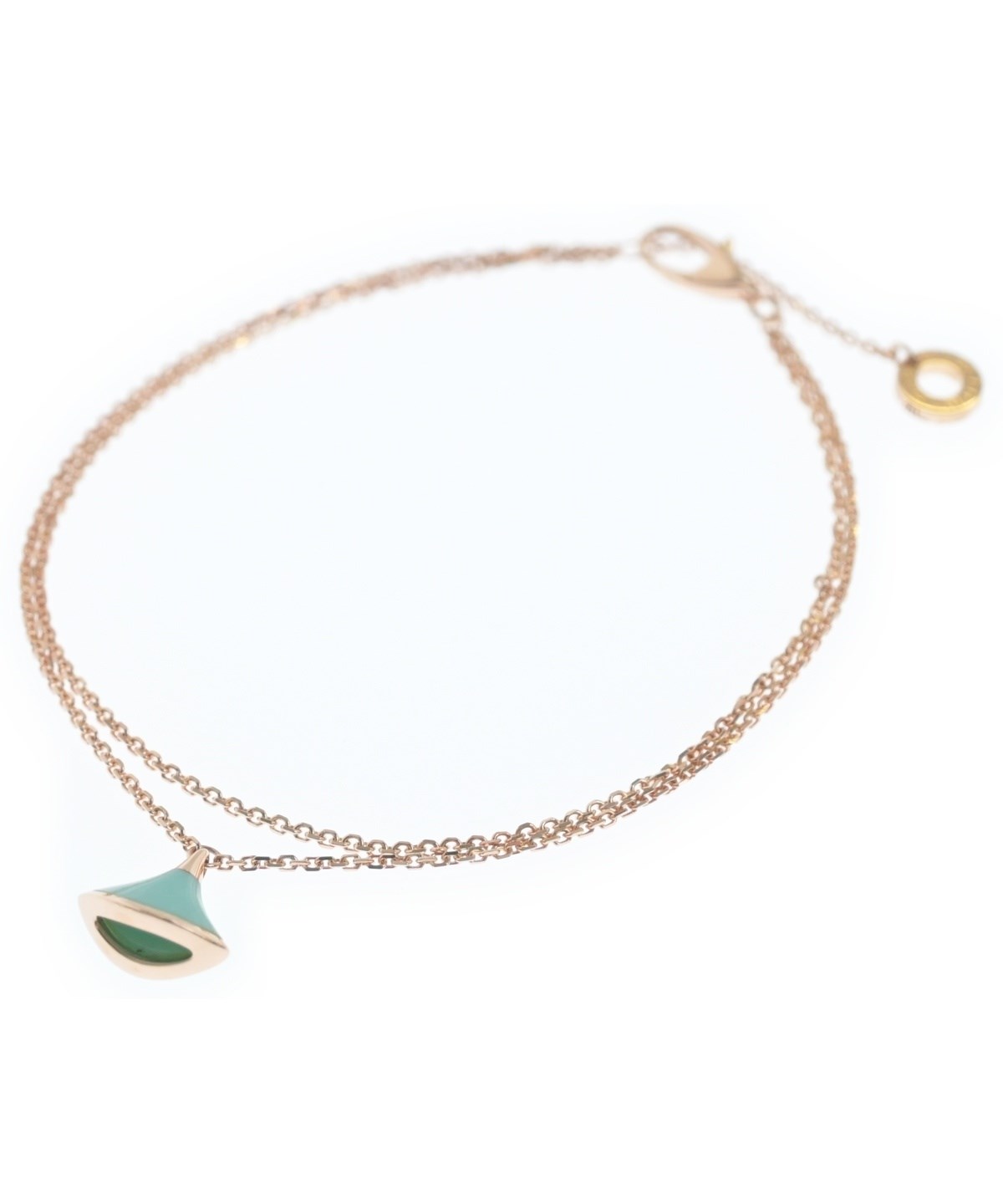 BVLGARI 編み込みブレスレット ブラック/グリーン BVLGARI ピンク