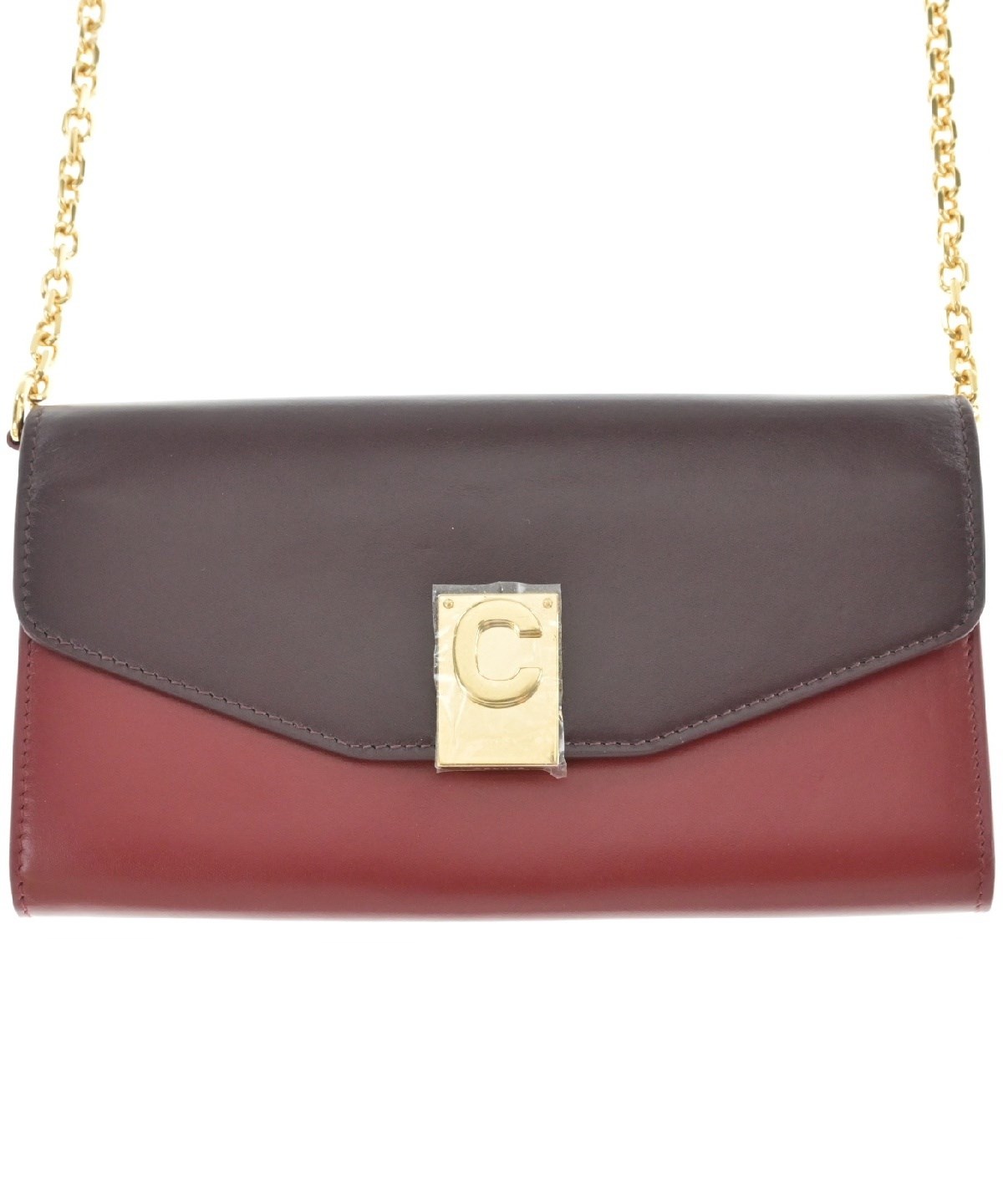 CELINE セリーヌ ケース 財布 レザー レッド チェック CELINE セリーヌ 財布 二つ折り ベルトフラップ ミディアム