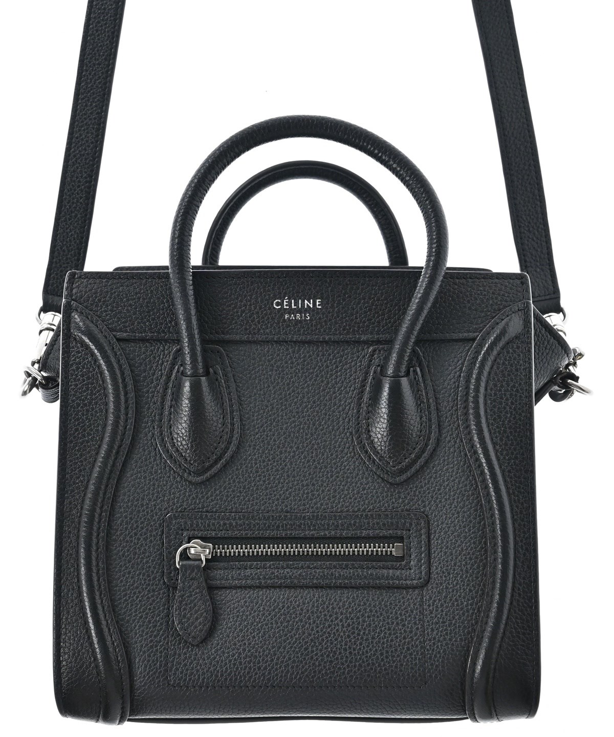Celine 黒いレザーハンドバッグ CELINE（セリーヌ）ハンドバッグ 黒 サイズ:- レディース