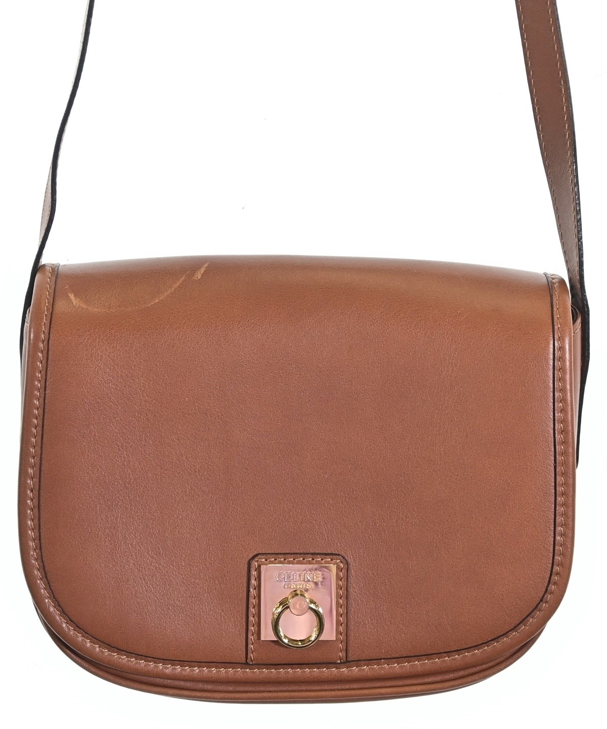 CELINE PARIS ブラウン ドット ショルダーバッグ CELINE（セリーヌ）ショルダーバッグ 茶 サイズ:- レディース