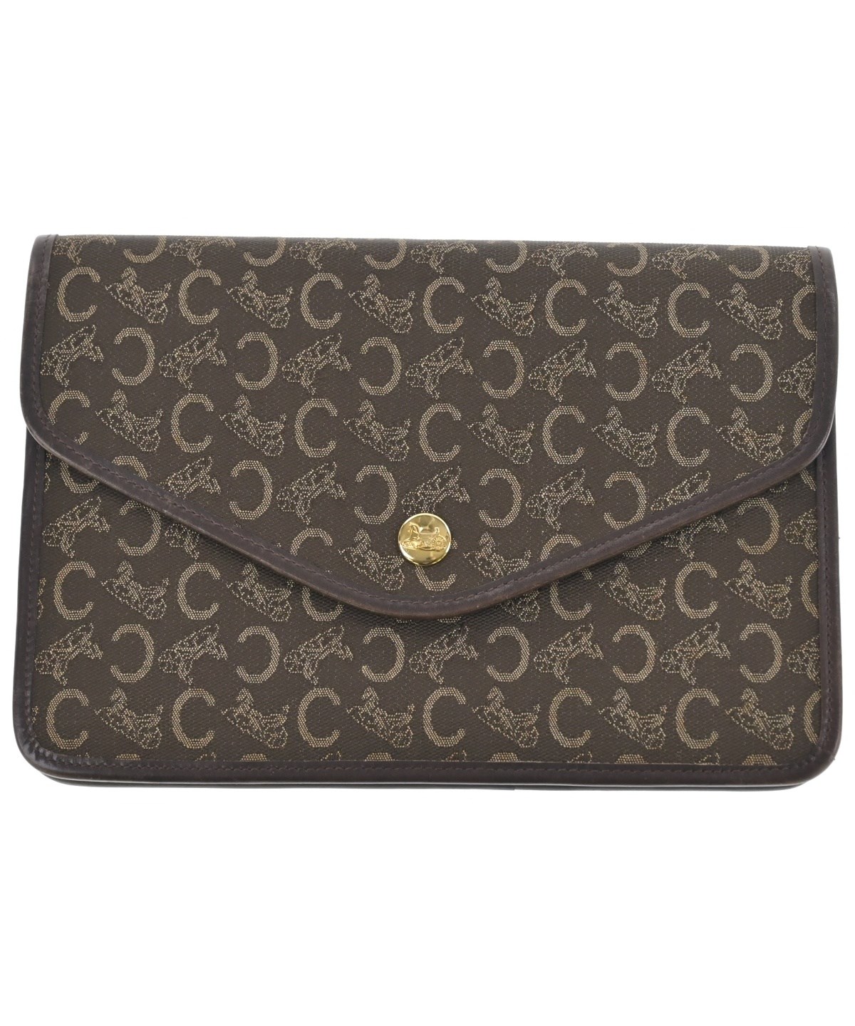 あ*い様 Celine ダークブラウン ロゴパターン クラッチバッグ CELINE（セリーヌ）クラッチバッグ 茶 サイズ:- レディース