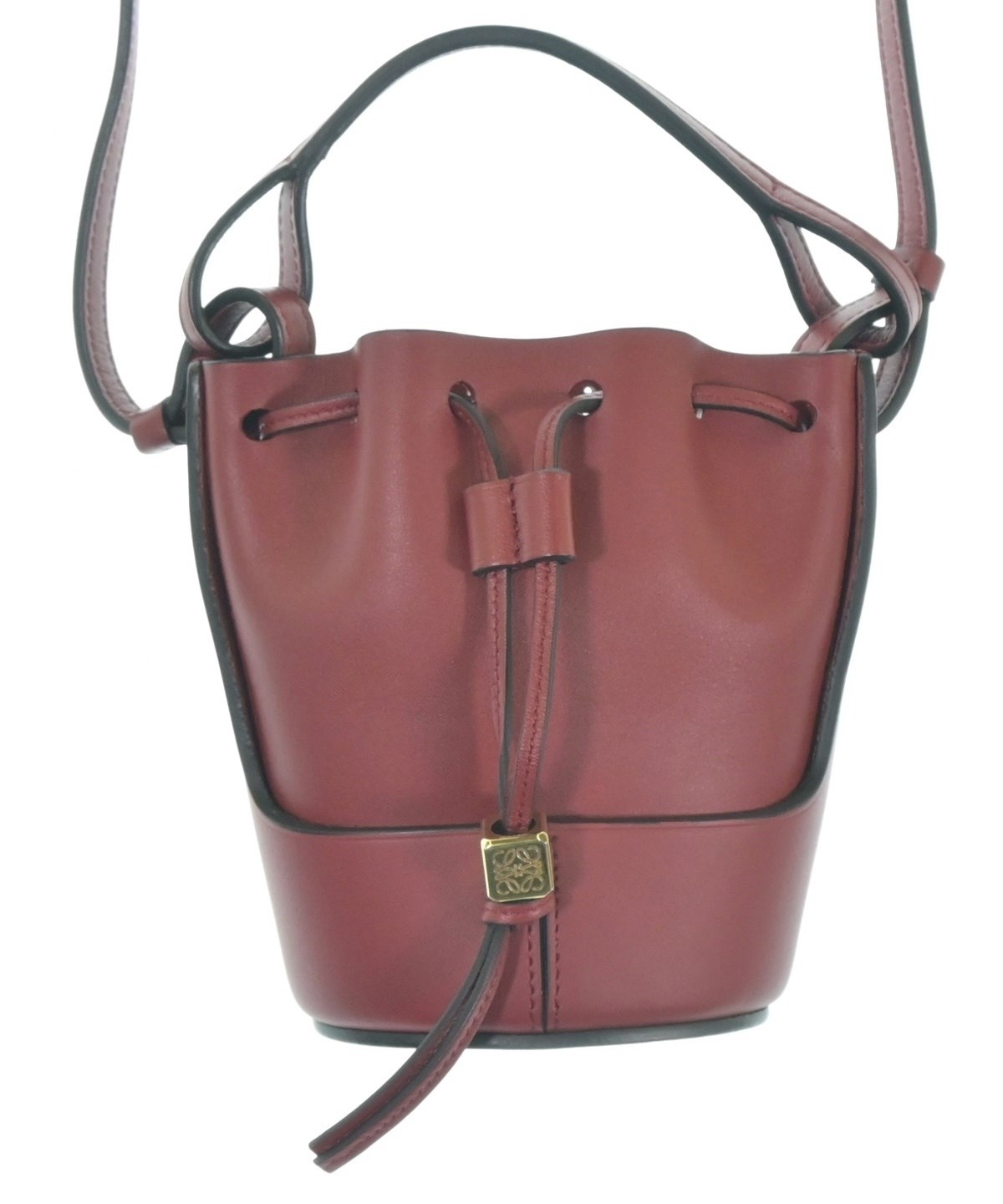 LOEWE ロエベ ショルダーバック 赤 レザーバッグ 羊革/オーストリッチ 