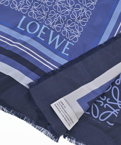 LOEWE（ロエベ）バンダナ・スカーフ 紺 サイズ:- レディース/2200700832859
