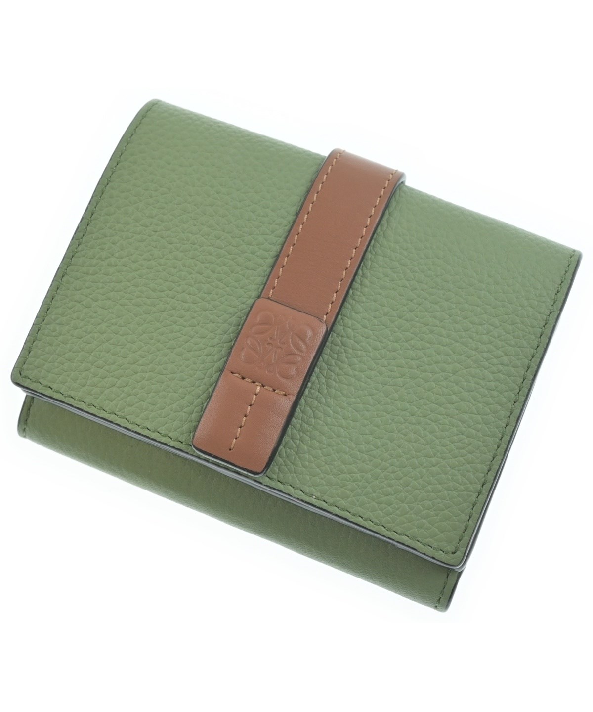 LOEWE ロエベ 財布・ケース  カーキ 【古着】【中古】【送料無料】 中古・古着通販】LOEWE (ロエベ) コンパクト ジップウォレット
