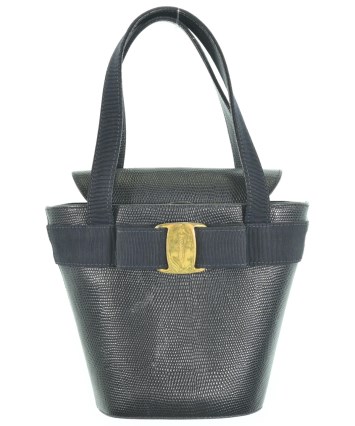 サルヴァトーレ・フェラガモ 黒レザー ハンドバッグ 自00255 サルヴァトーレフェラガモ Ferragamo ハンドバッグ レザー