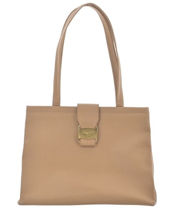 フェラガモ レザートートバッグ ベージュ　ゴールド金具　比較的美品 Salvatore Ferragamo（サルバトーレフェラガモ）トートバッグ ベージュ