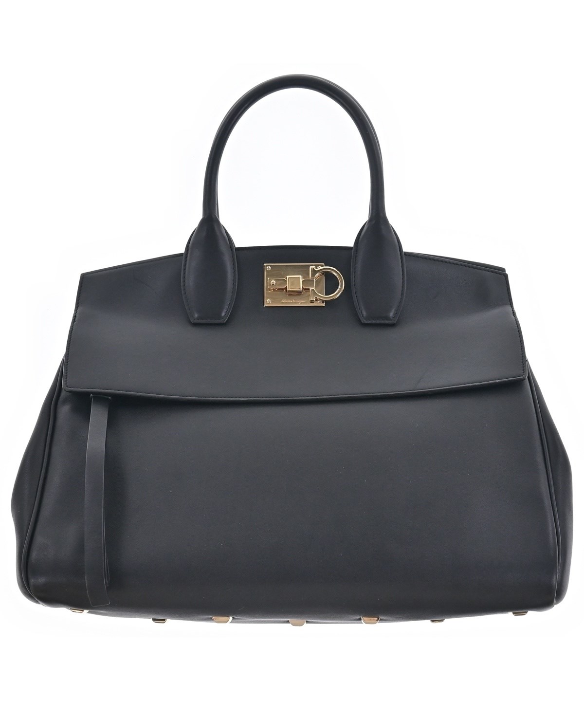 ト*ィ様 Salvatore Ferragamo ハンドバッグ ブラック/ベージ Salvatore Ferragamo（サルバトーレフェラガモ）ハンドバッグ 黒